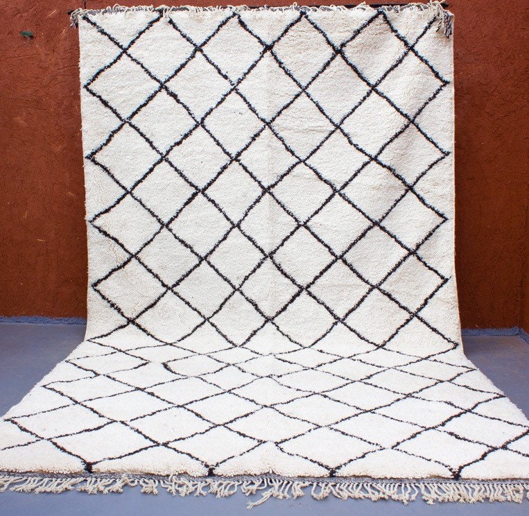 Tapis Berbère Marocain Beni Ouarain Fait à La Main en Laine