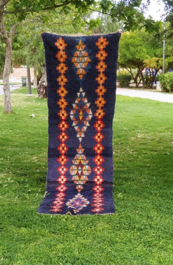 Berber wool rug 258 x 80 Etsy