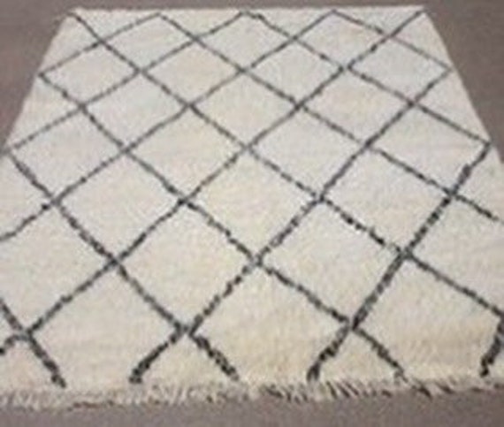 Tapis Berbère Marocain Beni Ouarain Fait à La Main en Laine