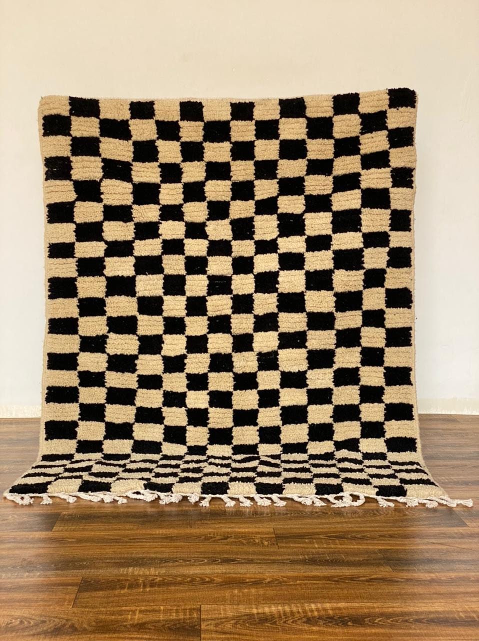 Tapis Marocain à Damier Berbère Fait La Main Lovely Checkred Rug Handmade Hallway Teppich Area Wool 