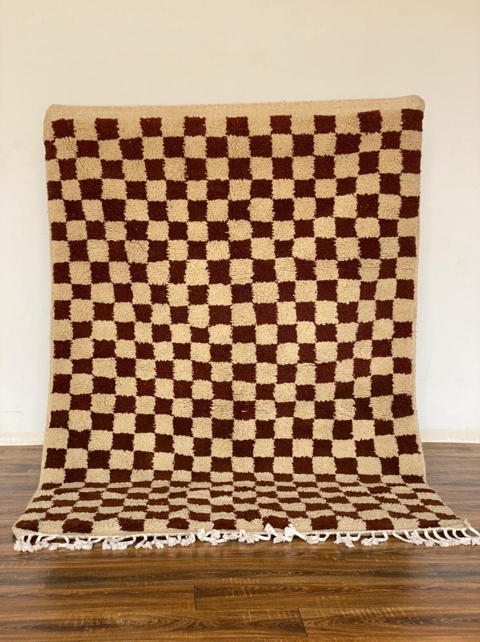 Tapis Marocain à Damier Berbère Fait La Main Lovely Checkred Rug Handmade Hallway Teppich Area Wool 