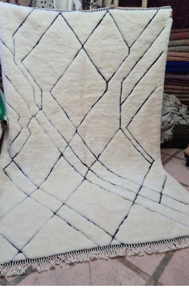 Tapis Berbère Marocain Beni Ouarain Fait à La Main en Laine