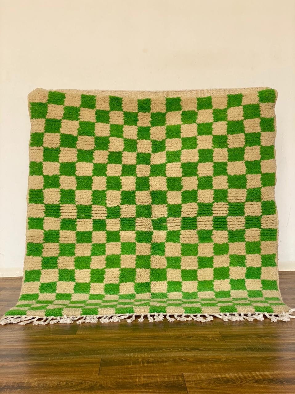 Tapis Marocain à Damier Berbère Fait La Main Lovely Checkred Rug Handmade Hallway Teppich Area Wool 