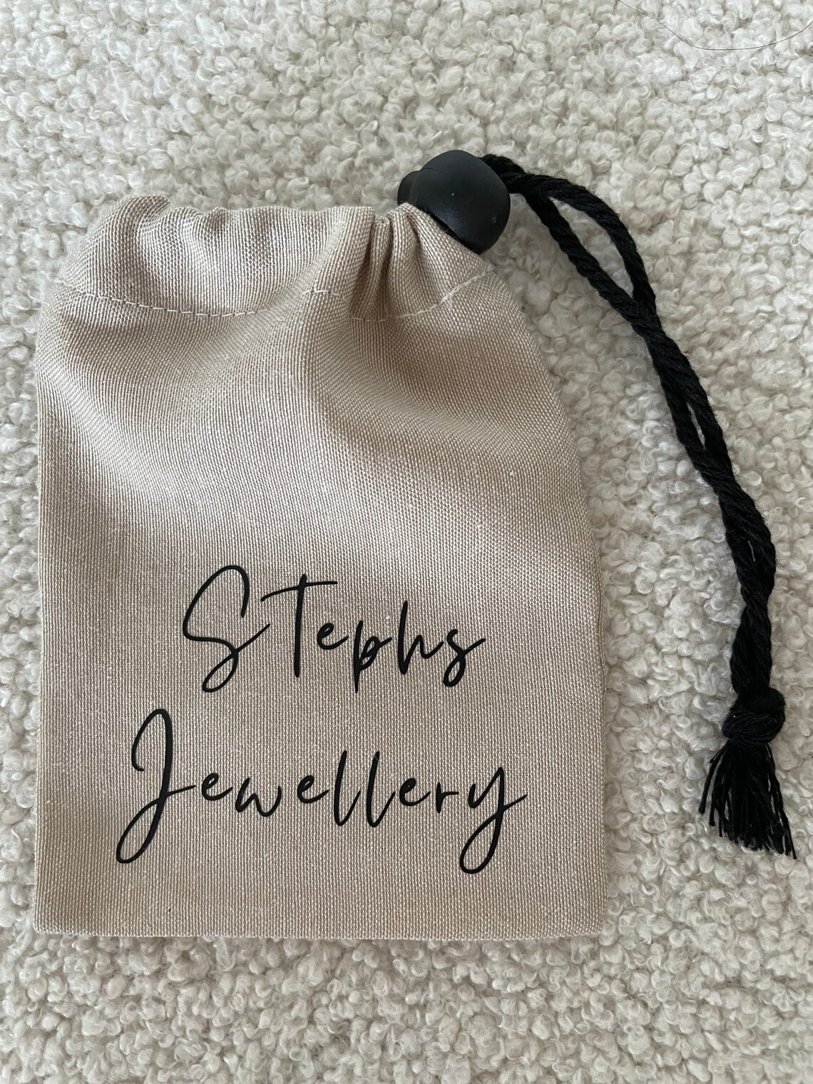 Personalised jewellery and earring drawstring bag or pouch Etsy
