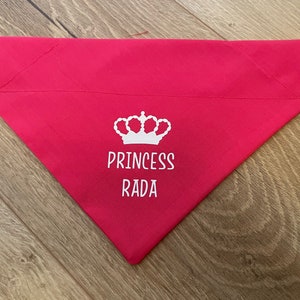 Princess dog bandana- personalised with pets name of your choice