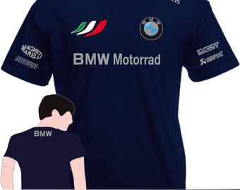 T Shirt Printed Bmw Motorrad 2 Motobike Racing Motorcycle Maglia Team 100% Cotone Ordina ora e aggiungi un tocco di allegria al tuo stile!BN