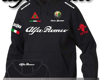 Felpa con cappuccio Stampa ALFA ROMEO Alfissimo Quadrifoglio Auto Moto Sport Italia ottimo regalo per i fans NE