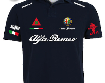 Printed Polo Shirt Alfa Romeo Sporty Heart Design Alfissimo