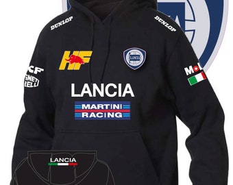 Bedruckter Kapuzenpullover Lancia Delta HF Integral Martini Racing 4 Auto Baumwolle Auto Motorrad Sport Italien ausgezeichnetes Geschenk für Fans