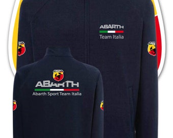 Sweat-shirt long zippé avec poches Imprimé FIAT ABARTH Sport Team Italia, excellent cadeau pour les fans