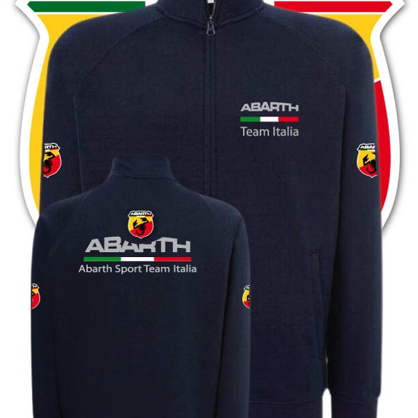 Sudadera larga con cremallera y bolsillos Estampada FIAT ABARTH Sport Team Italia, excelente regalo para los fans
