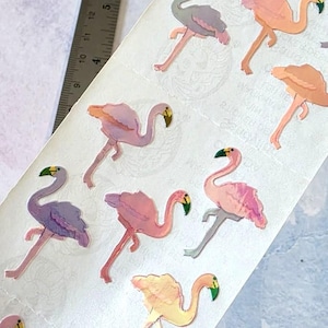 Sandylion - Vintage Stickers - Pearly Pink Flamingos!