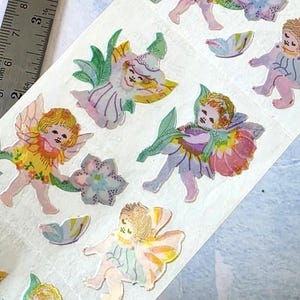 Sandylion - Vintage Stickers - Pearly Forest Fairies!