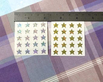 Sandylion - Vintage Stickers - Silver and Gold Mini Stars