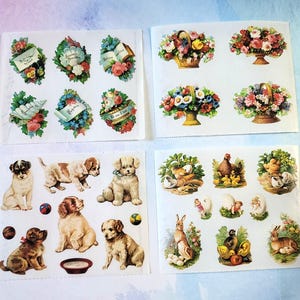 Gifted Line - Vintage Stickers - Victorian Style Flowers and Animals!