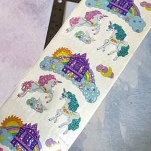 Sandylion - Vintage Stickers - Unicorns and Castle