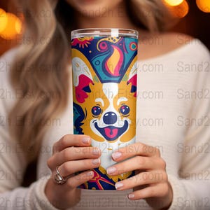 10 diseños de vasos de 20 oz con diseño de Corgi, vasos coloridos para perros, adorables cachorros, diseño de Corgi, vasos divertidos para amantes de los perros. Solo descarga digital.