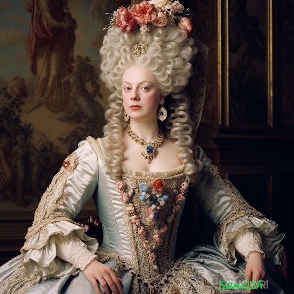 Poster Queen of France Marie Antoinette in her best Outfits