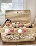 Personalized Children's Trunk • Personalized Toy Chest • Embroidered Wicker Toy Chest • Baby Shower Gift • Unique Newborn Gift