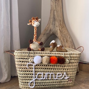 Malle de rangement en osier personnalisée, coffre de rangement à personnaliser en feuilles de palmier, coffre et panier à jouets image 9