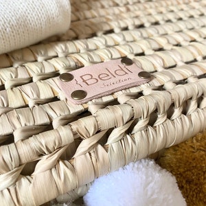 Trunk, basket & straw storage chest to personalize, customizable woven laundry basket, wicker toy box to embroider image 5
