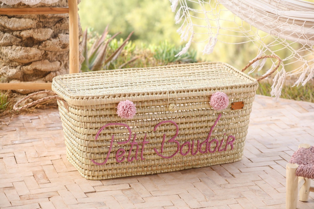 Pêche Vintage Creel en osier, en cuir avec sangle & deux sachets