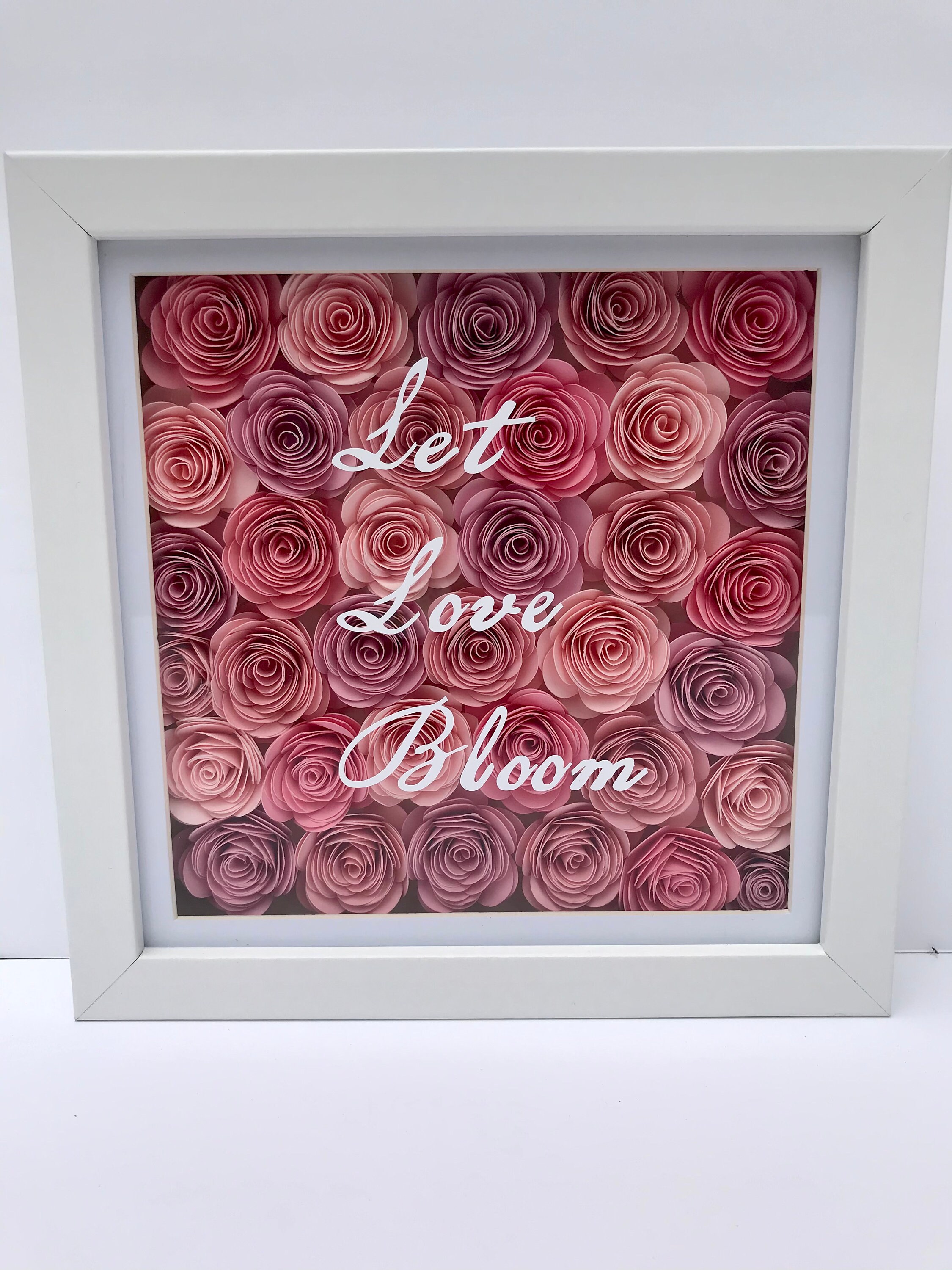 Let Love Bloom 3D Shadow Flower Box Frame Free postage Etsy