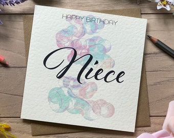 Tarjeta de cumpleaños para sobrina: Tarjeta ecológica hecha a mano
