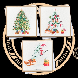 Handmade Christmas Cards: Eco-Friendly Holiday Card Pack of 3 to 6 Cards
