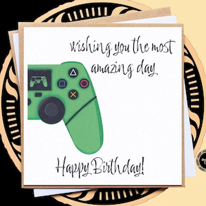 Gaming Controller Geburtstagskarte für Sohn, Enkel, Neffe, Patenkind, Enkel, alles Gute zum Geburtstag, 10.11.12.13.14.16.17.18