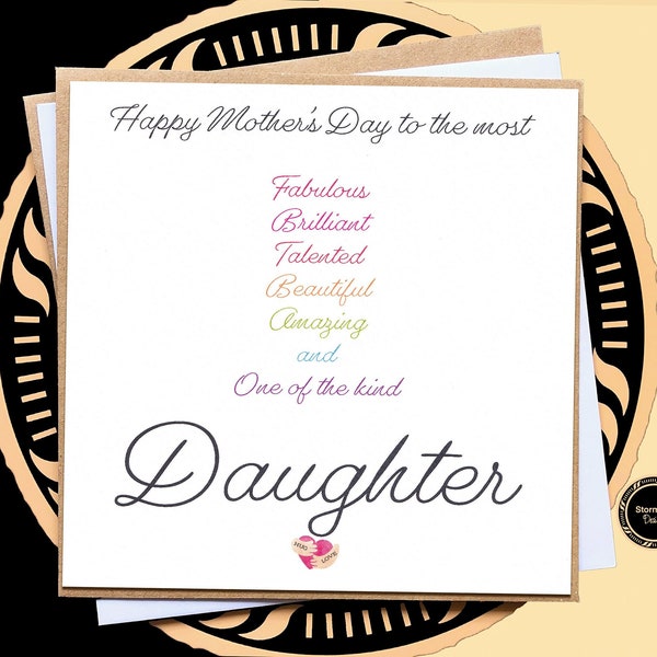 Mothers Day Card For Daughter, Mum, Nana, Mummy, Mother, Special Mother's Day Card, From Mum, Card For Mother, For Her, Happy Mother's Day,