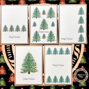 Lot multiple de cartes de Noël | Lot de 5 à 20 cartes | Pack mixte | Arbre de Noël | Joyeux Noël | Fait main | Cartes de vœux