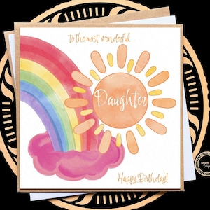 Geburtstagskarte für Tochter, kleine Mädchen, Enkelin, Nichte, große Schwester 1.2.3.4.5.6.7.8.9., Geschenk, Regenbogen, alles Gute zum Geburtstag