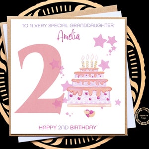 2º 3º 4º 5º cartão de aniversário personalizado para filha, irmã, sobrinha, afilhada, prima, neta, 1º segundo cartão de aniversário