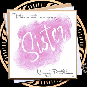 Carte d'anniversaire pour soeur, carte d'anniversaire pour elle, soeur, fille, nièce, joyeux anniversaire, cadeau pour elle, soeur spéciale, 21, 30, 40, 50 ans