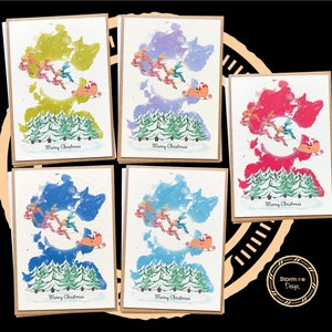 Multipack kerstkaart | Pakket van 5 tot 20 kaarten | Combipakket | Kerstboom | Vrolijke kerstkaarten | Handgemaakt | Kerstkaarten