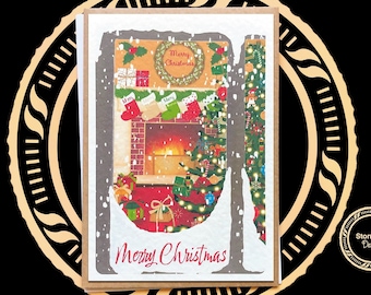 4 Weihnachtskarten | 5er Pack, 8 Weihnachtskarten | Luxus Weihnachtskarte | Tannenbaum | Handarbeit | Weihnachtskarten | A6 Karten