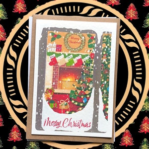 Pack de cartes de Noël | Lot de 4 à 8 cartes | Pack mixte | Joyeux Noël | Fait main | Cartes de vœux | Sans plastique et respectueux de l'environnement