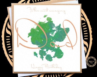 Tarjeta de cumpleaños para papá, diseño abstracto verde