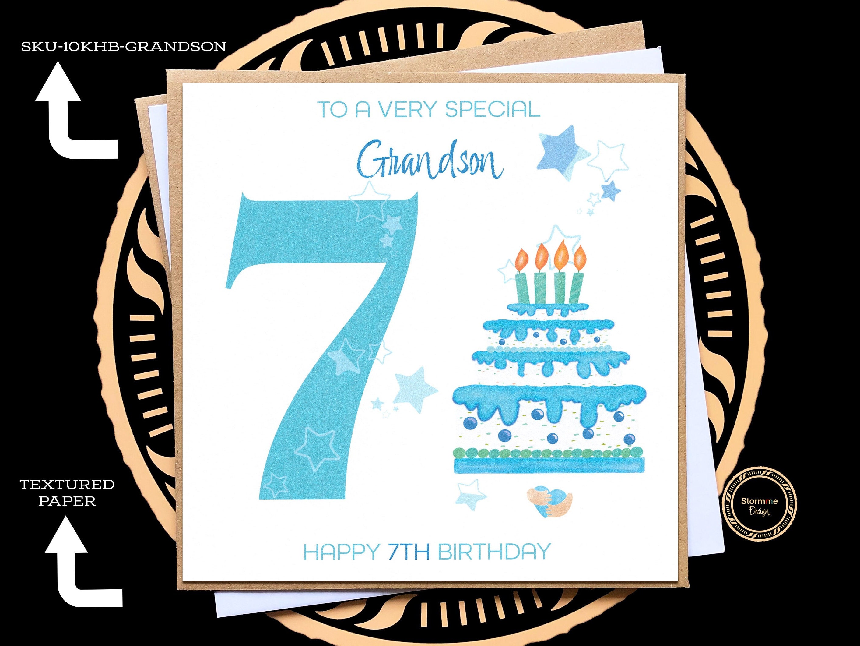 Personalised 7th Birthday Card for Son Grandson Godson Brother Nephew ...