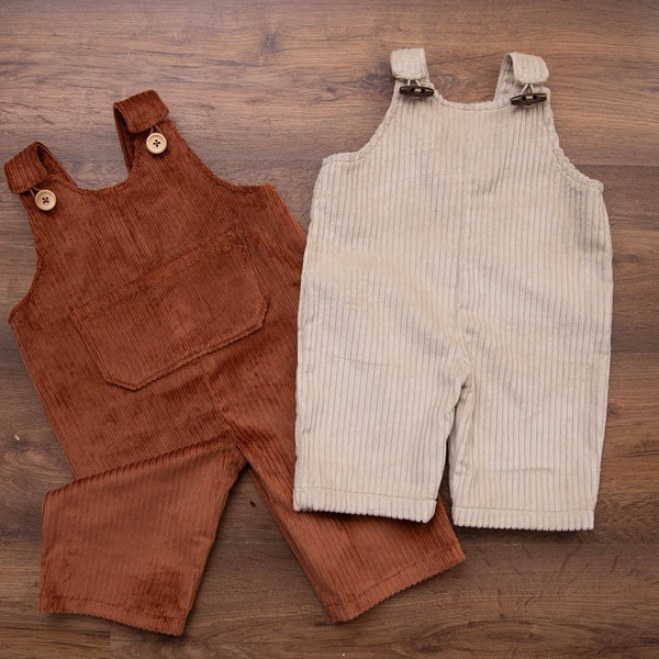 Baby/Kind Overalls, PDF Schnittmuster, 2 Design Collection, in voller Länge und abgeschnitten, Größen 3-6 Monate-6 Jahre, Schritt-für-Schritt-Anleitung