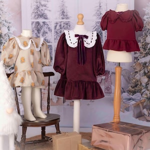 Kinder Kleid mit Kragen PDF Schnittmuster |  Größen 3-6 Monate - 10 Jahre | Einfache Schritt-für-Schritt-Anleitung