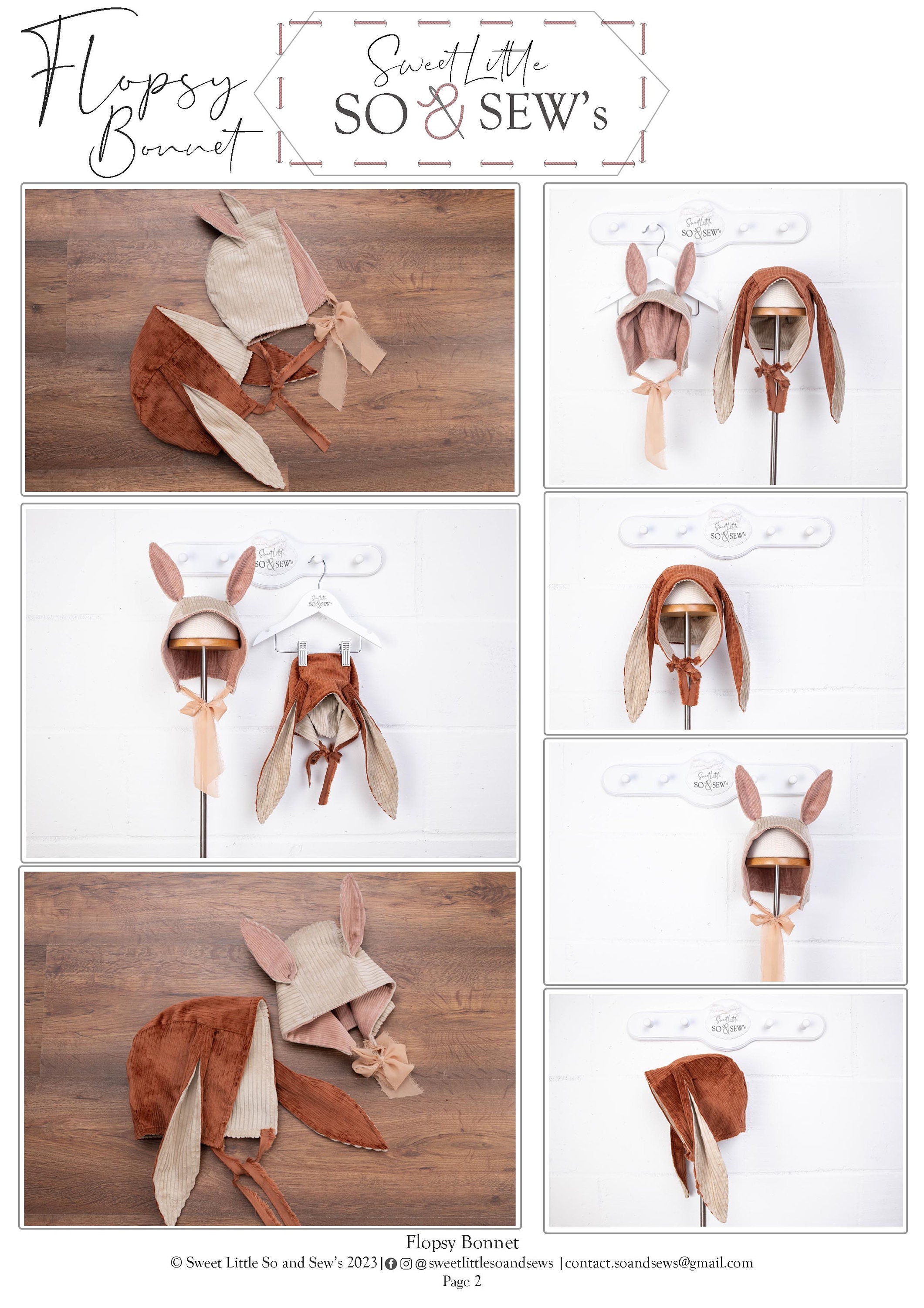 Little Ears Instructions.pdf EASY Baby Children's Bonnet With Bunny Ears PDF Sewing Pattern, Simple ...