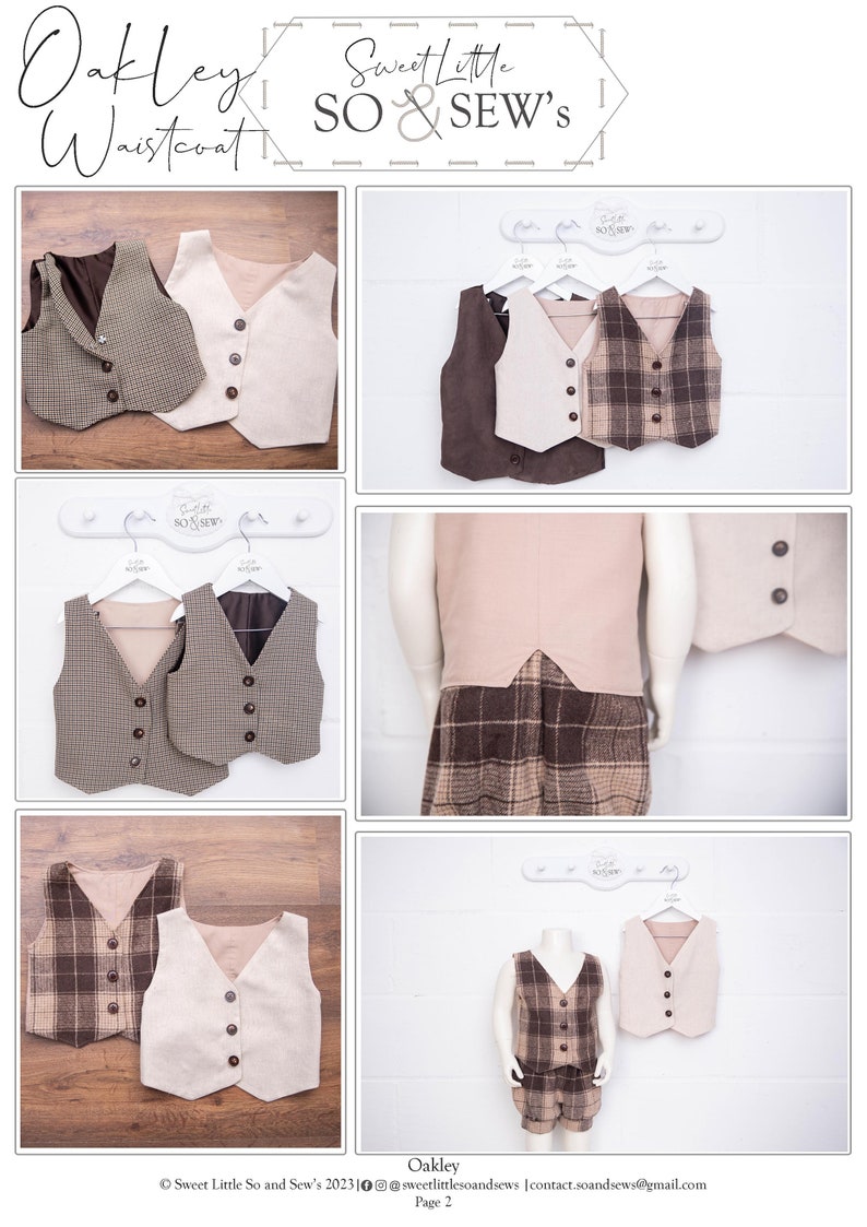 Children's Waistcoat Sewing Pattern: Baby Toddler Sizes 3-6 Months to 4 Years (PDF Pattern) image 3