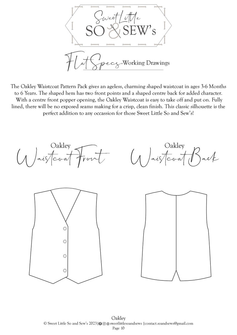 Children's Waistcoat Sewing Pattern: Baby Toddler Sizes 3-6 Months to 4 Years (PDF Pattern) image 6
