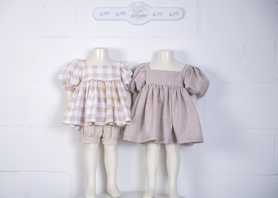 princess polly baby blue dress linen bubble dress in wheat — nykamping main image 0