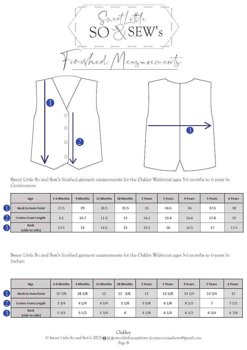 Children's Waistcoat Sewing Pattern: Baby Toddler Sizes 3-6 Months to 4 Years (PDF Pattern) image 4