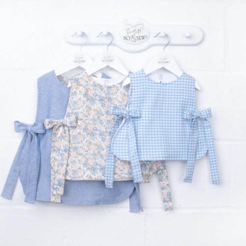 EASY Fully Reversible Bib Top, Baby Toddler Children, PDF Sewing Pattern, step-by-step Instructions, Side Ties, 3-6 Months to 5 Years