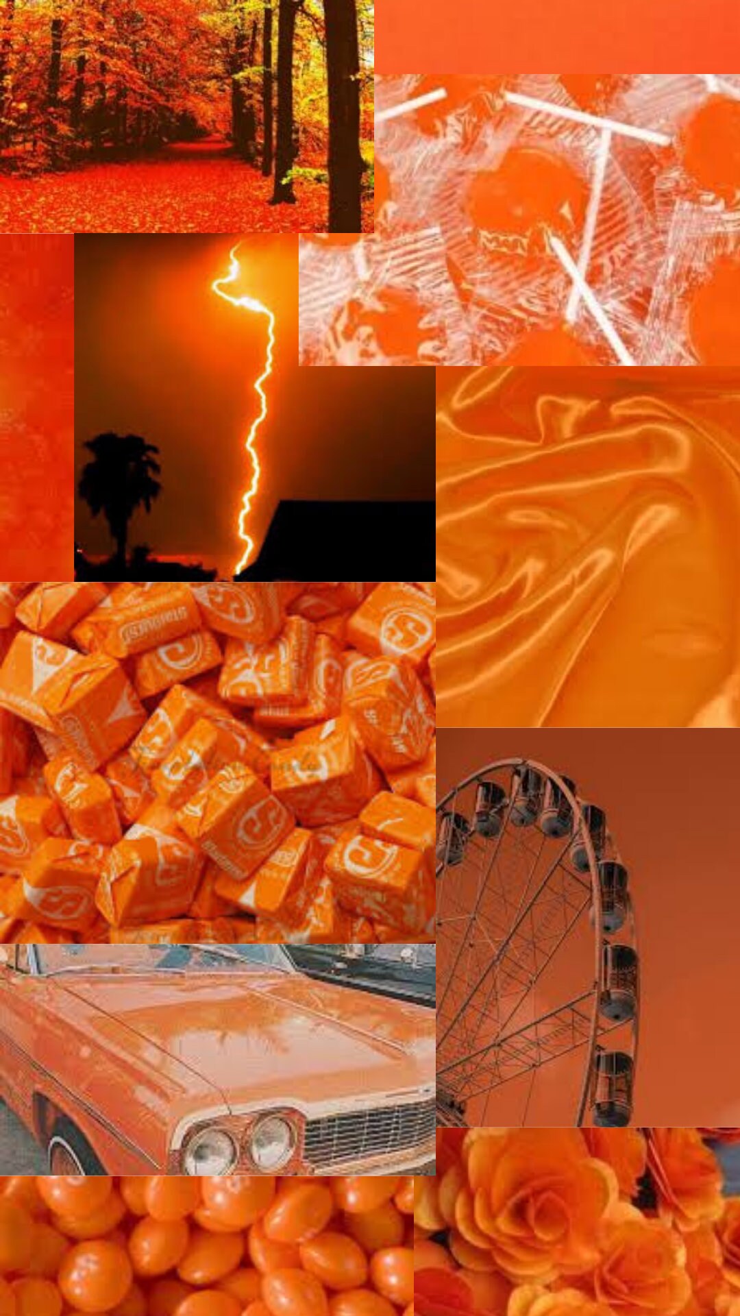 Orange Collage Background for Any Phone. Etsy UK