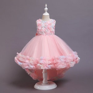 Flower Girl Pink Dress|Birthday Girl Dress|For Girls Wedding Tutu Dress|Custom Evening Gown Toddler kids Girls Dress|Puffy BallGown|Pink